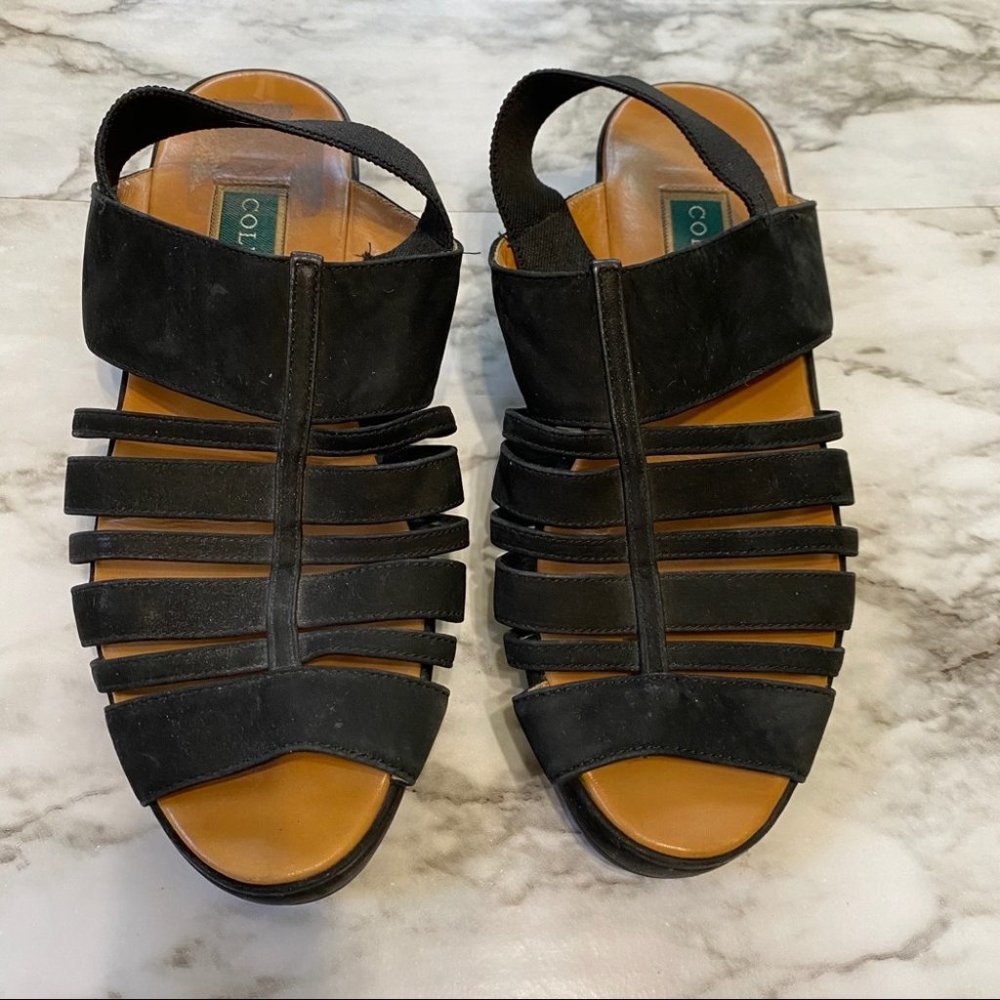 Cole Haan Suede Strappy Sandals Black Sz 7.5 - Picture 2 of 6